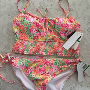 Salt + Cove Floral Bikini - Pink and Green